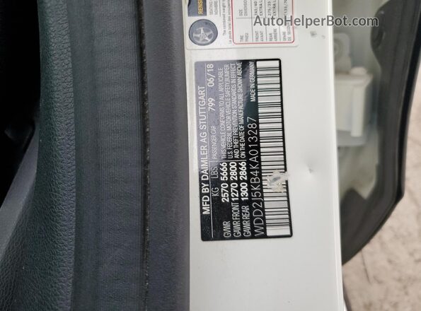WDD2J5KB4KA013287 2019 MERCEDES-BENZ CLS-CLASS Белый Вид подкапотного пространства