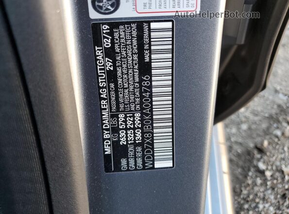 WDD7X8JB0KA004786 2019 MERCEDES-BENZ AMG Gray Շարժիչի բաժամունքի տեսք