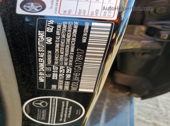 WDDLJ6HB1GA178917 2016 MERCEDES-BENZ CLS-CLASS Black Vista de la etiqueta del VIN