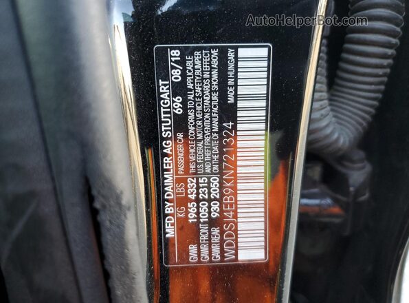 WDDSJ4EB9KN721324 2019 MERCEDES-BENZ CLA-CLASS Black VIN sticker view
