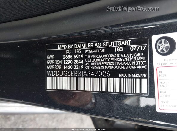 WDDUG6EB3JA347026 2018 MERCEDES-BENZ S-CLASS Black Widok komory silnika