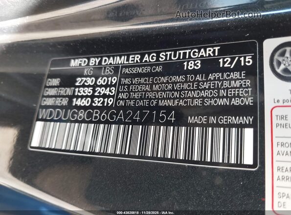 WDDUG8CB6GA247154 2016 MERCEDES-BENZ S-CLASS Черный Вид подкапотного пространства