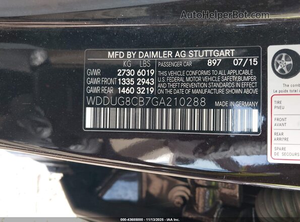 WDDUG8CB7GA210288 2016 MERCEDES-BENZ S-CLASS Burgundy ძრავის განყოფილების ხედი