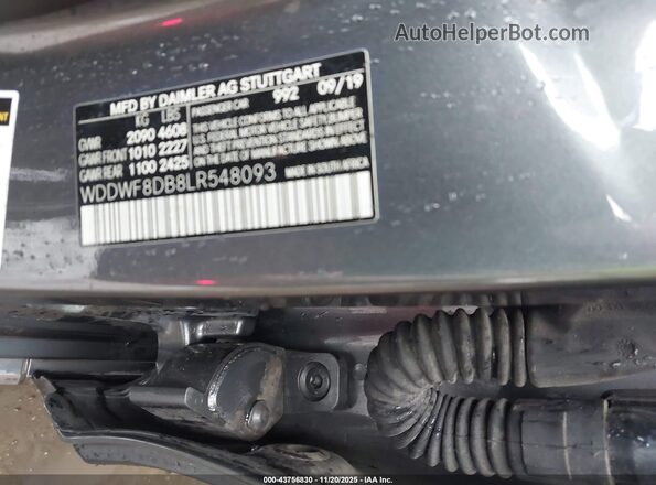 WDDWF8DB8LR548093 2020 MERCEDES-BENZ C-CLASS Gray 
