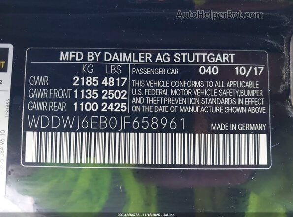 WDDWJ6EB0JF658961 2018 MERCEDES-BENZ AMG C 43 Black Engine compartment view