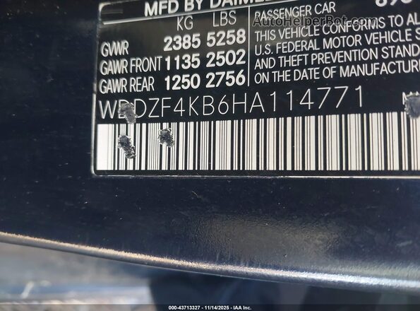 WDDZF4KB6HA114771 2017 MERCEDES-BENZ E-CLASS Black 