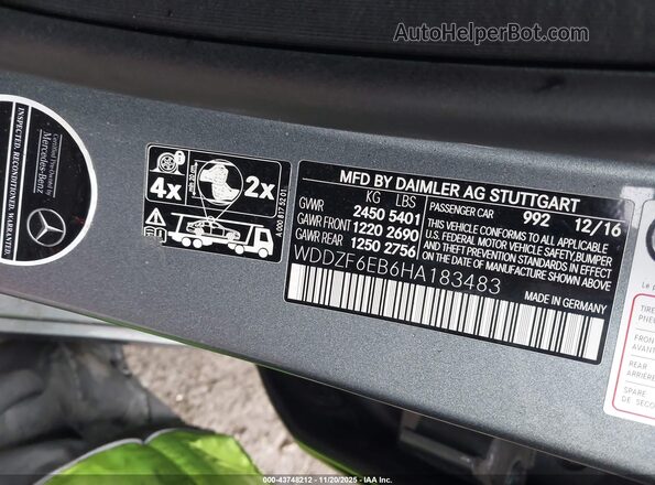 WDDZF6EB6HA183483 2017 MERCEDES-BENZ AMG E 43 Gray Vista del compartimento del motor