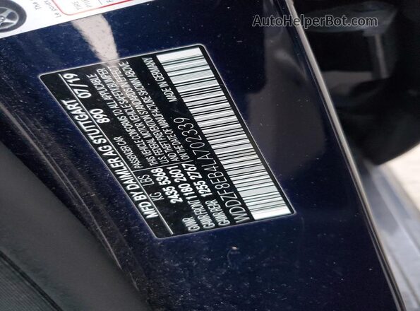 WDDZF8EB4LA702339 2020 MERCEDES-BENZ E Blue Widok naklejki z numerem VIN