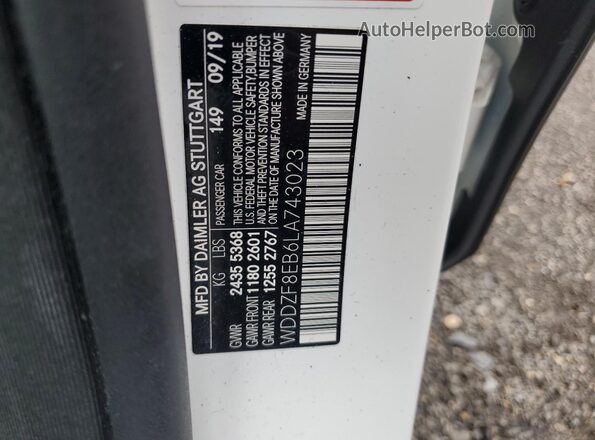 WDDZF8EB6LA743023 2020 MERCEDES-BENZ E Белый Вид подкапотного пространства