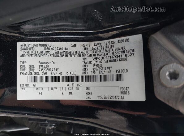 WF0DP3TH7G4116327 2016 FORD FOCUS RS Black Вид підкапотного простору