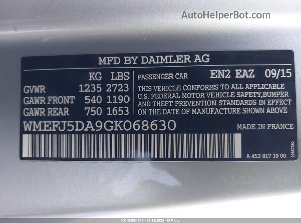 WMEFJ5DA9GK068630 2016 SMART FORTWO Белый Вид подкапотного пространства