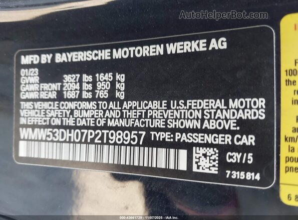 WMW53DH07P2T98957 2023 MINI HARDTOP Black Vista del compartimento del motor