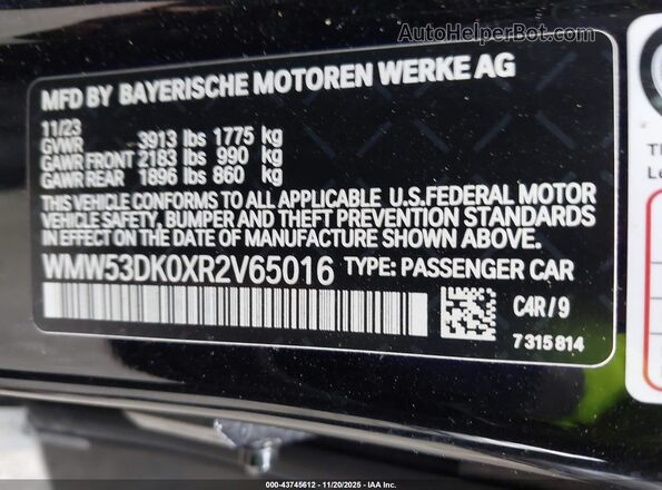 WMW53DK0XR2V65016 2024 MINI HARDTOP Black 