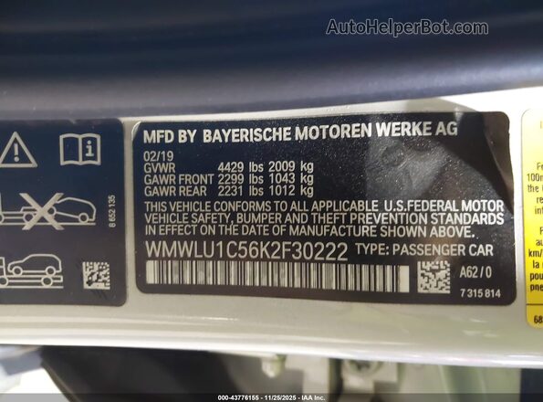 WMWLU1C56K2F30222 2019 MINI CLUBMAN Gray Engine compartment view