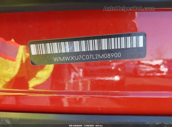 WMWXU7C07L2M08900 2020 MINI HARDTOP Оранжевый Вид подкапотного пространства