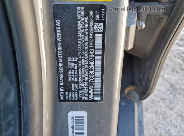 WMWXU7C08L2M07643 2020 MINI COOPER Gray Սալոնի 360 աստիճան տեսք