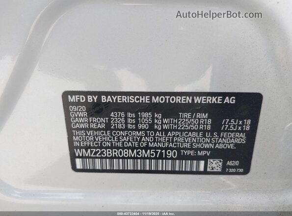 WMZ23BR08M3M57190 2021 MINI COUNTRYMAN Серебряный Вид подкапотного пространства