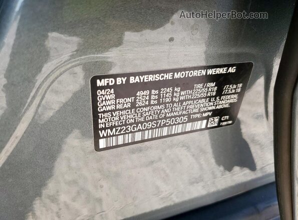WMZ23GA09S7P50305 2025 MINI COUNTRYMAN Blue VIN კოდის სტიკერის ხედი
