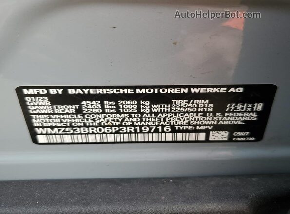WMZ53BR06P3R19716 2023 MINI COOPER Gray Vista del compartimento del motor