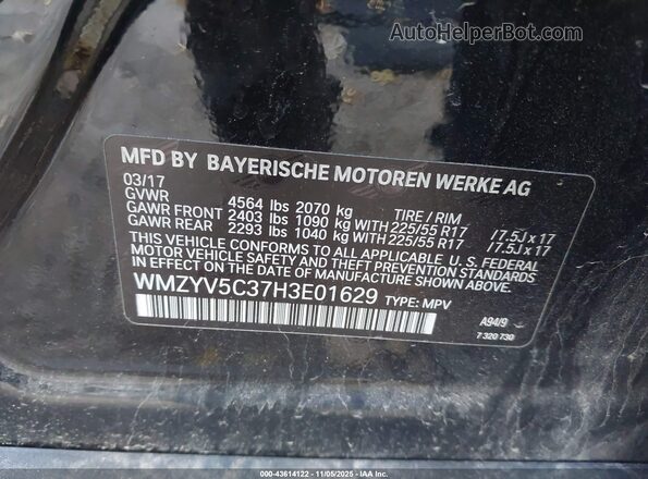 WMZYV5C37H3E01629 2017 MINI COUNTRYMAN Black Widok komory silnika