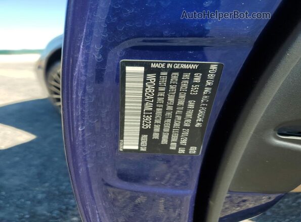 WP0AB2A74ML139235 2021 PORSCHE PANAMERA Blue Вид підкапотного простору
