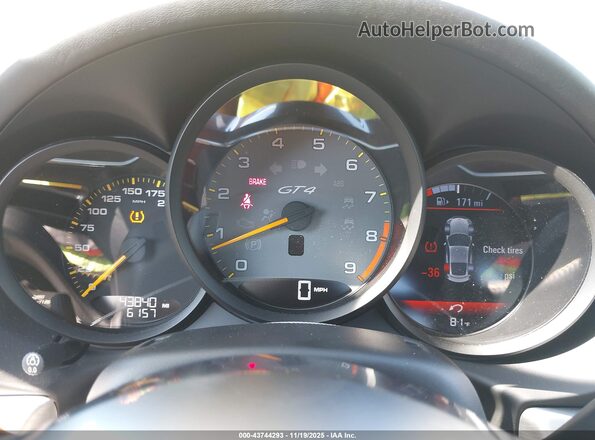 WP0AC2A8XGK191243 2016 PORSCHE CAYMAN Желтый Вид задних сидений