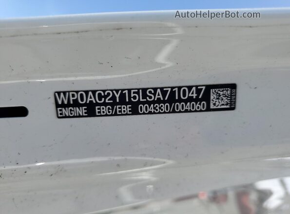 WP0AC2Y15LSA71047 2020 PORSCHE TAYCAN White ძრავის განყოფილების ხედი