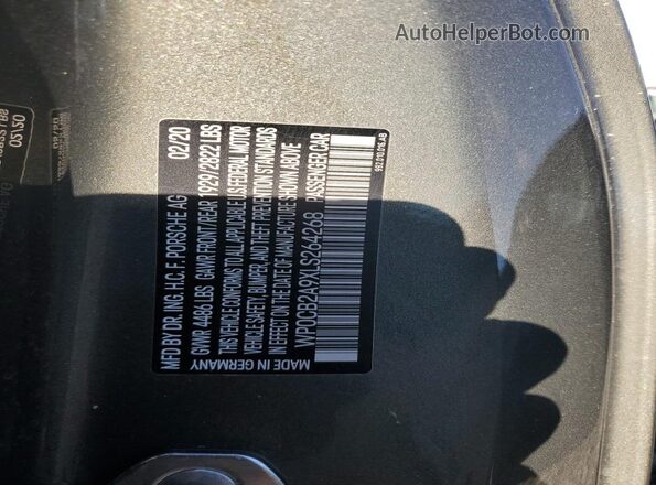 WP0CB2A9XLS264268 2020 PORSCHE 911 Gray ძრავის განყოფილების ხედი