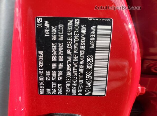 WP1AA2A59SLB08253 2025 PORSCHE MACAN Red ძრავის განყოფილების ხედი