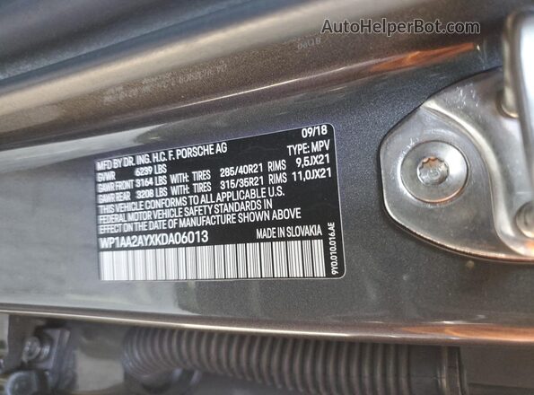 WP1AA2AYXKDA06013 2019 PORSCHE CAYENNE Black სალონის 360-გრადუსიანი ხედი