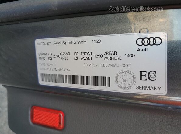 WUA1CBF2XMN903784 2021 AUDI RS6 Gray 