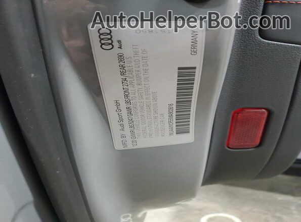 WUAAWCF55MA902816 2021 AUDI RS5 Gray Widok naklejki z numerem VIN