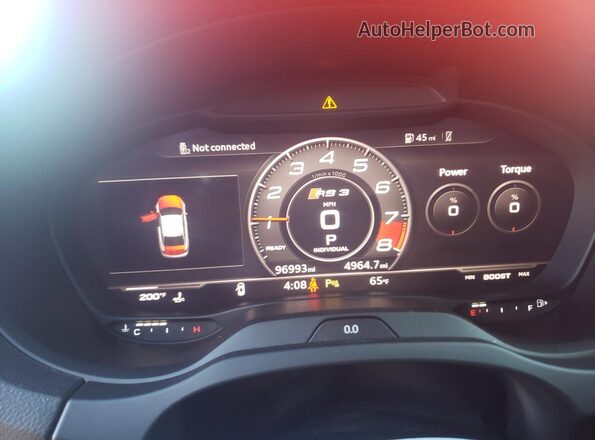 WUABWGFF6J1901920 2018 AUDI RS3 Red Instrument cluster view