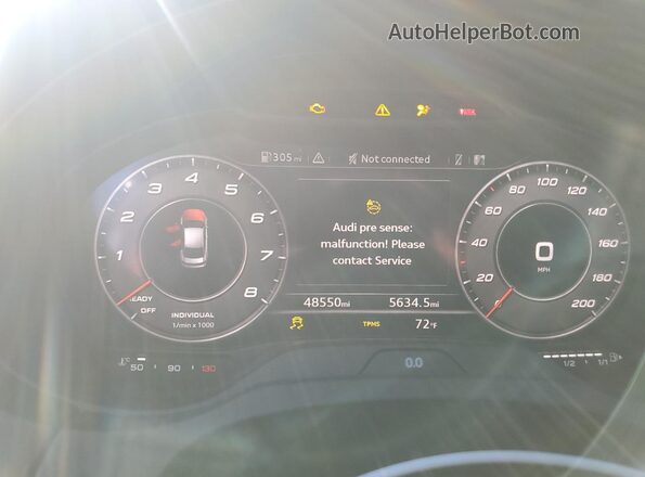 WUABWGFF6J1903487 2018 AUDI RS3 Gray Vista del cuadro de instrumentos