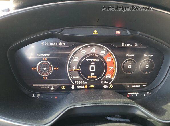 WUACSAFV8J1900210 2018 AUDI TT White Instrument cluster view