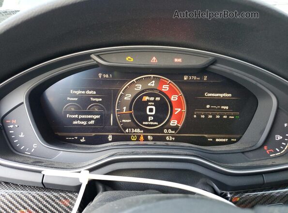 WUAPWAF53KA903815 2019 AUDI RS5 Gray Instrument cluster view