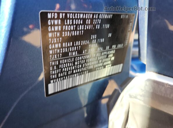 WVGSV7AX9HW511189 2017 VOLKSWAGEN TIGUAN Blue Vista del compartimento del motor