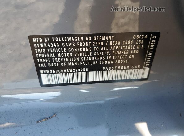 WVW3A7CD6RW228256 2024 VOLKSWAGEN GTI Gray Widok komory silnika