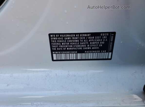 WVWFB7CD8SW220658 2025 VOLKSWAGEN GOLF White Շարժիչի բաժամունքի տեսք