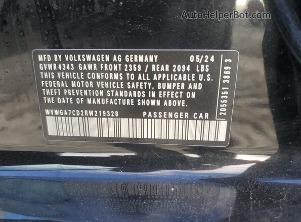 WVWGA7CD2RW219328 2024 VOLKSWAGEN GTI Черный 
