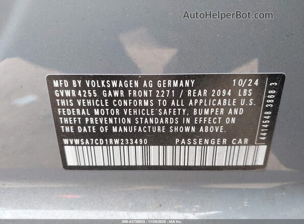 WVWSA7CD1RW233490 2024 VOLKSWAGEN GOLF Серый Вид подкапотного пространства