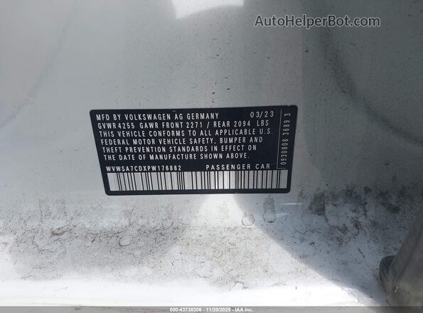 WVWSA7CDXPW176882 2023 VOLKSWAGEN GOLF White ძრავის განყოფილების ხედი