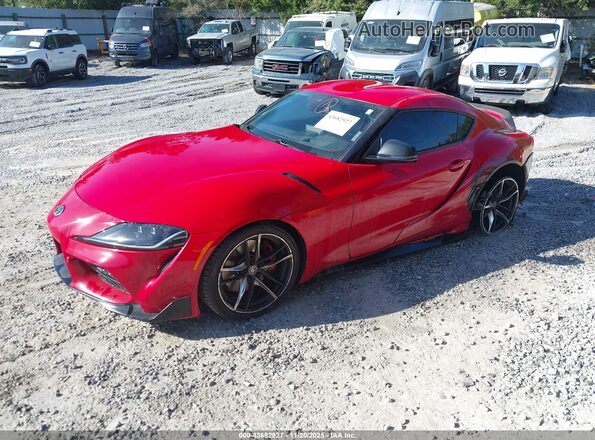 WZ1DB0C02MW042407 2021 TOYOTA GR SUPRA Red Առջևի ձախ երեք քառորդ տեսարան