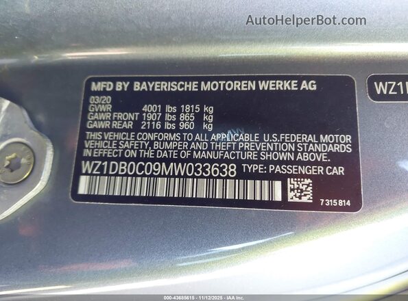 WZ1DB0C09MW033638 2021 TOYOTA GR SUPRA Silver ძრავის განყოფილების ხედი