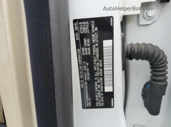 YV140MAM7G1197256 2016 VOLVO S80 White Widok komory silnika