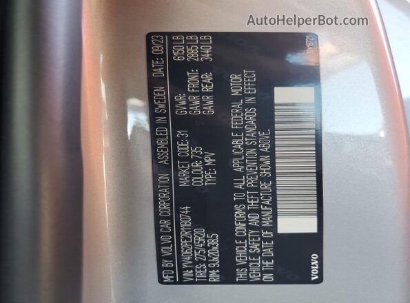 YV4062PE2R1180744 2024 VOLVO XC90 Silver 