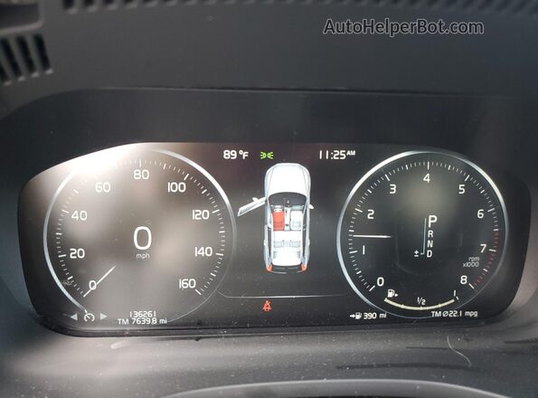 YV4102DK8L1490565 2020 VOLVO XC60 White Вид щитка приладів