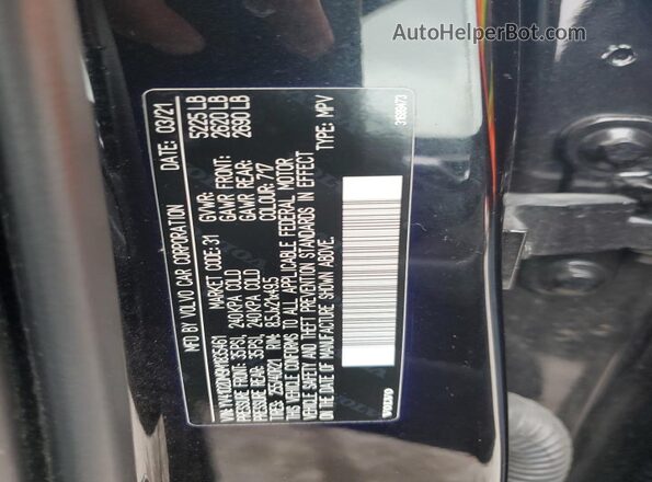 YV4102DM9M1835461 2021 VOLVO XC60 Black Вид підкапотного простору