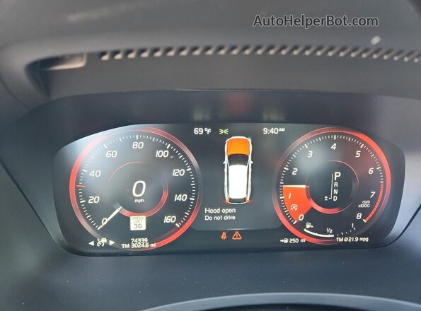 YV4102NK5J1028511 2018 VOLVO V90 Silver Instrument cluster view