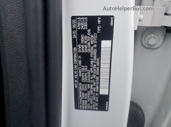 YV4AC2HM1M2399426 2021 VOLVO XC40 Белый Вид подкапотного пространства
